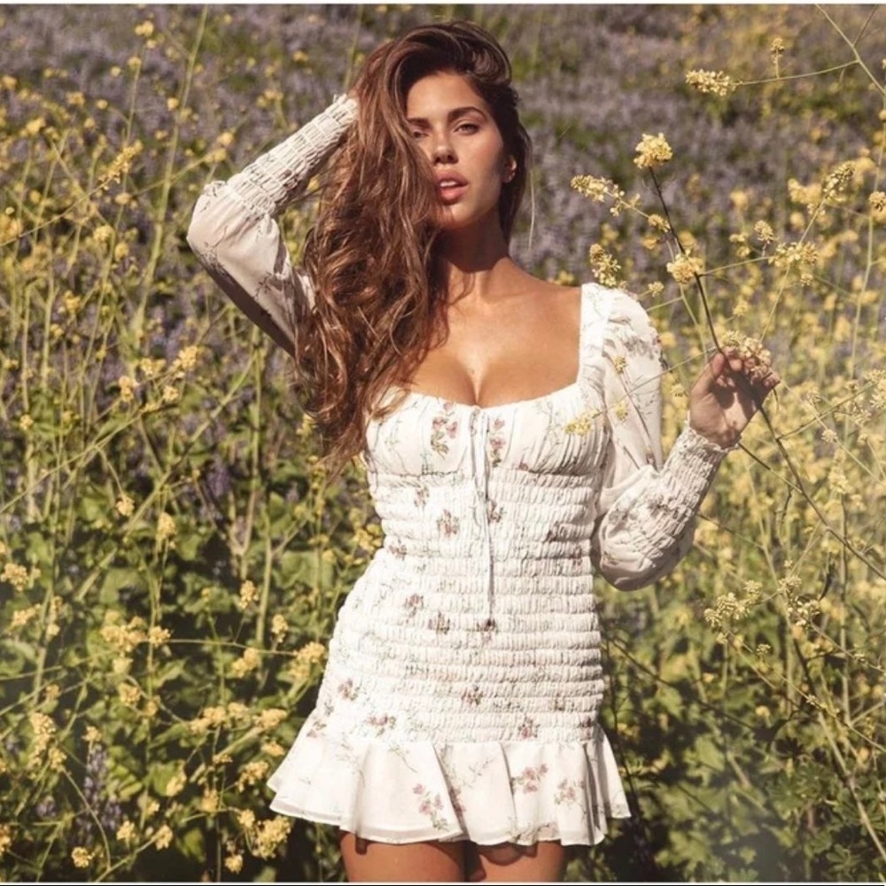 FOR LOVE & LEMONS Dixon Dress Ivory Floral